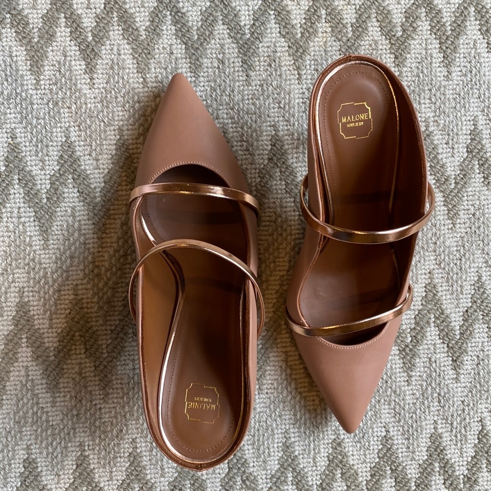 Beautiful Malone Souliers 39.5 leather heeled mule EUC
